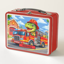 Cute Dinosaur Fire Truck Kids T Rex