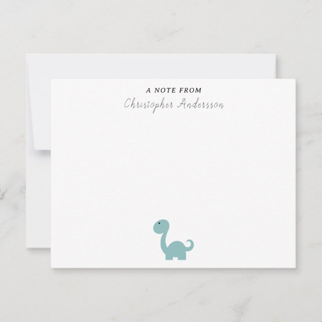 Cute Dinosaur Kid Una Nota De La Tarjeta De Nota (Anverso)
