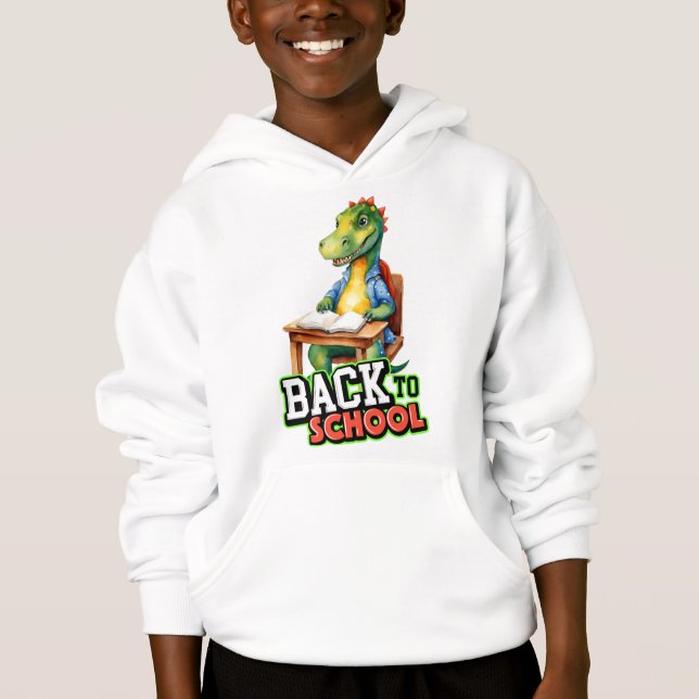 Cute dinosaurio de vuelta a la escuela Hoodie (Anverso)