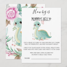 Cute dinosaurio Peony cuán grande es la tarjeta de