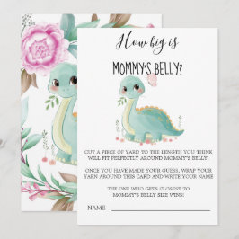 Cute dinosaurio Peony cuán grande es la tarjeta de