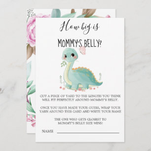 Cute dinosaurio Peony cuán grande es la tarjeta de