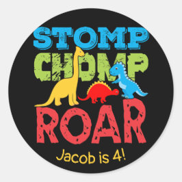 Cute dinosaurio Stomp Chomp Roar Pegatina de cumpl