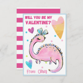 Cute dinosaurio tarjeta de San Valentín para los n