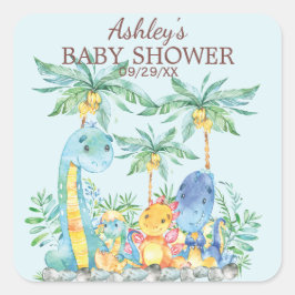 Cute dinosaurios Baby Shower Favor Pegatina