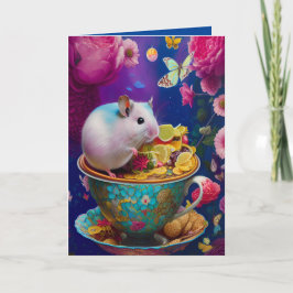 Cute divertida tarjeta de cumpleaños de hámsters s