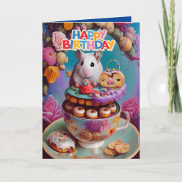 Cute divertida tarjeta de cumpleaños de hámsters s