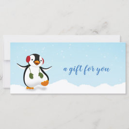 Cute divertida tarjeta de regalo para Penguin de i