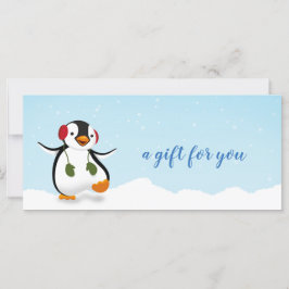 Cute divertida tarjeta de regalo para Penguin de i