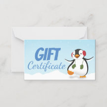 Cute divertida tarjeta de regalo para Penguin de i