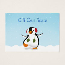 Cute divertida tarjeta de regalo para Penguin de i