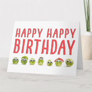 Cute divertida tarjeta plegada de cumpleaños de ve