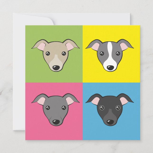 Cute Divertido Personalizado Italiano Greyhounds C (Anverso)