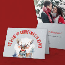 Cute divertido reno rojo blanco invierno Navidad h