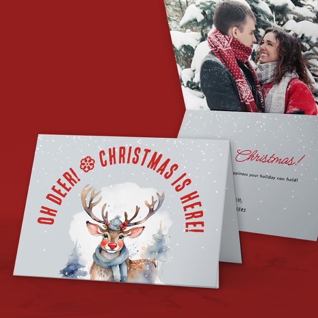 Cute divertido reno rojo blanco invierno Navidad h (Subido por el creador)