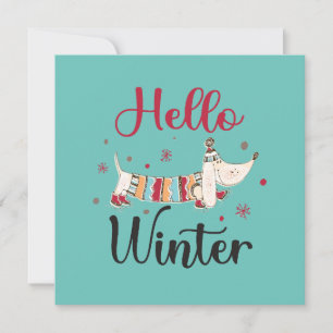 Cute Dog Hello Winter