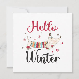 Cute Dog Hello Winter