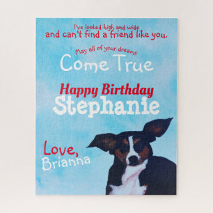 Cute Dog Puzzle Birday Card