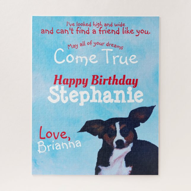 Cute Dog Puzzle Birday Card (Vertical)