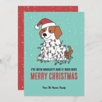 Cute Dog Santa Naughy la Feliz Navidad