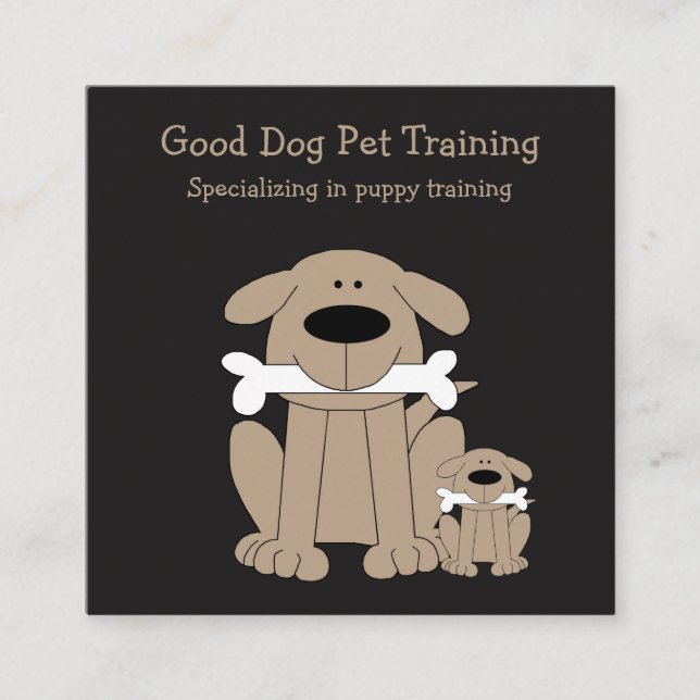 Cute Dog Training Tarjetas de visita (Anverso)