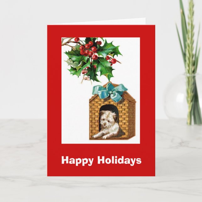 Cute Doggie Navidad Card (Anverso)