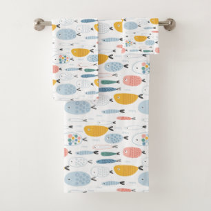 Cute Doodle School of Fish Pattern