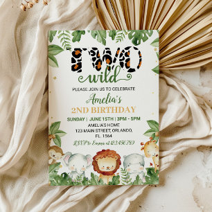 Cute dos animales salvajes de Safari Invitación de