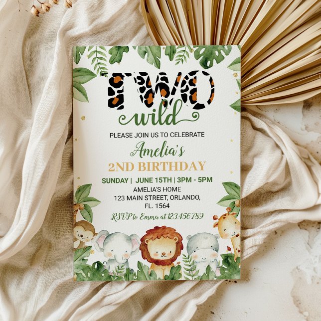 Cute dos animales salvajes de Safari Invitación de (Subido por el creador)