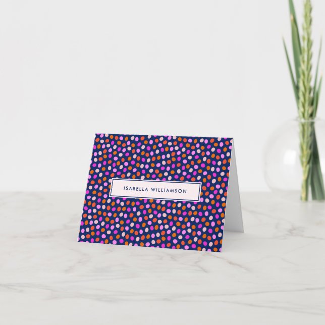 Cute Dots Spots Bright Blue Purple Personalized (Anverso)