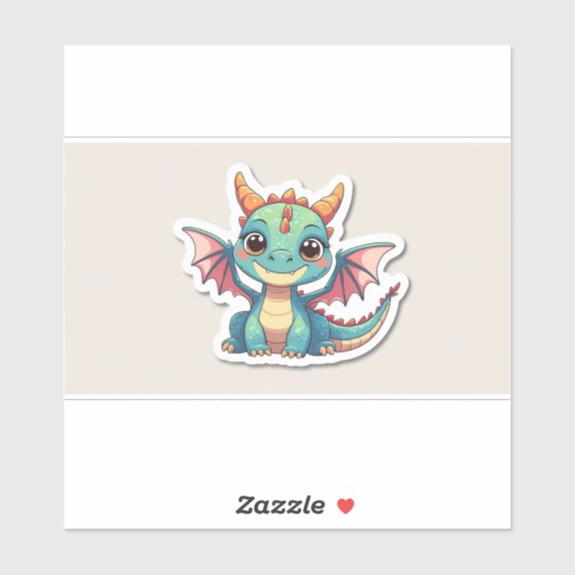 Cute dragon Pegatina (Hoja)