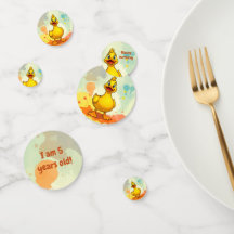 Cute Duck Birday Party Table Confetti Circulos