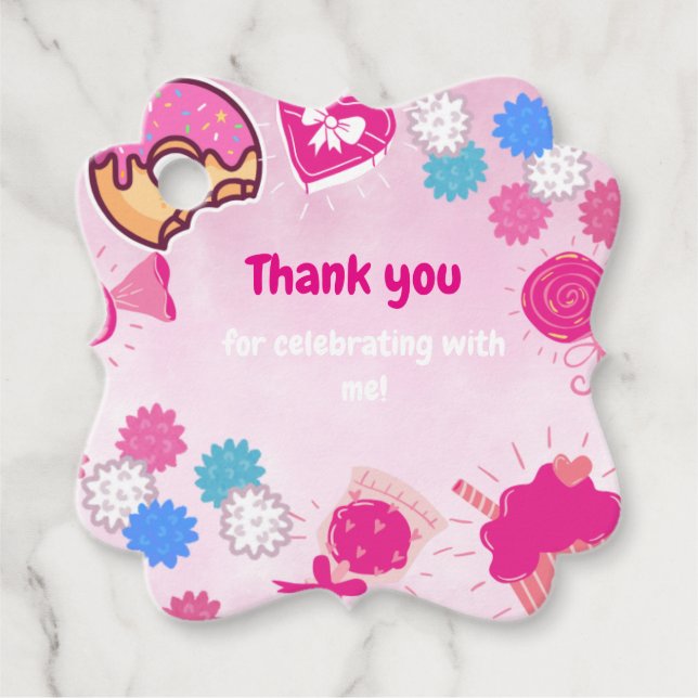 Cute Duck Birthday Favor Etiqueta (Anverso)