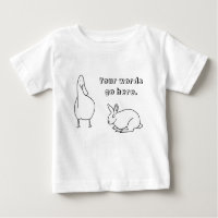 Cute Duck y Conejo dibujando tus camisetas de text