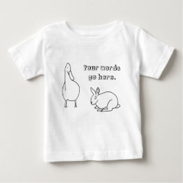Cute Duck y Conejo dibujando tus camisetas de text