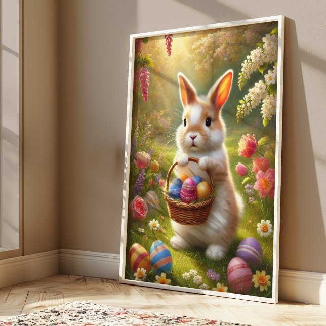 Cute Easter Bunny Poster | Arte de pared de conejo (Subido por el creador)