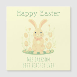 Cute Easter Bunny Teacher Tarjeta Magnética Amaril