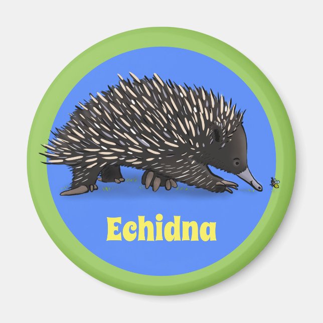 Cute echidna con imán personalizado de abejas (Frente)