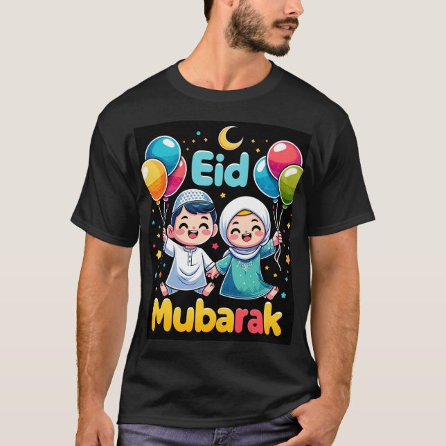 Cute Eid Mubarak Personalizado Niños camiseta para (Anverso)