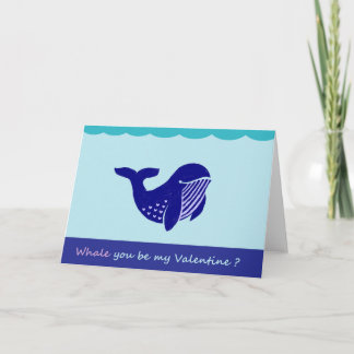 Cute El día de San Valentín Whale Graciosa Tarjeta