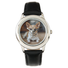 Cute el reloj personalizado del niño chihuahua