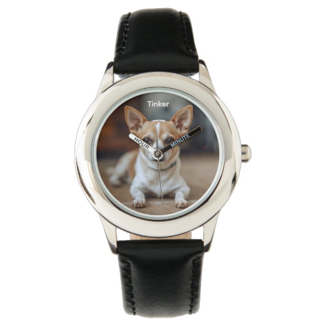 Cute el reloj personalizado del niño chihuahua (Anverso)