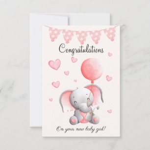 Cute elefante bebé tarjeta de felicitaciones
