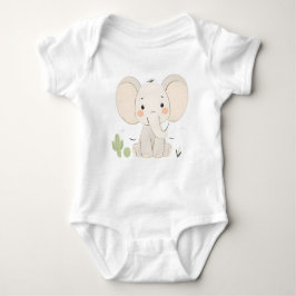 Cute Elephant Baby Jersey Bodysuit
