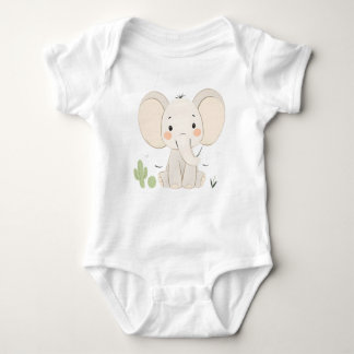 Cute Elephant Baby Jersey Bodysuit