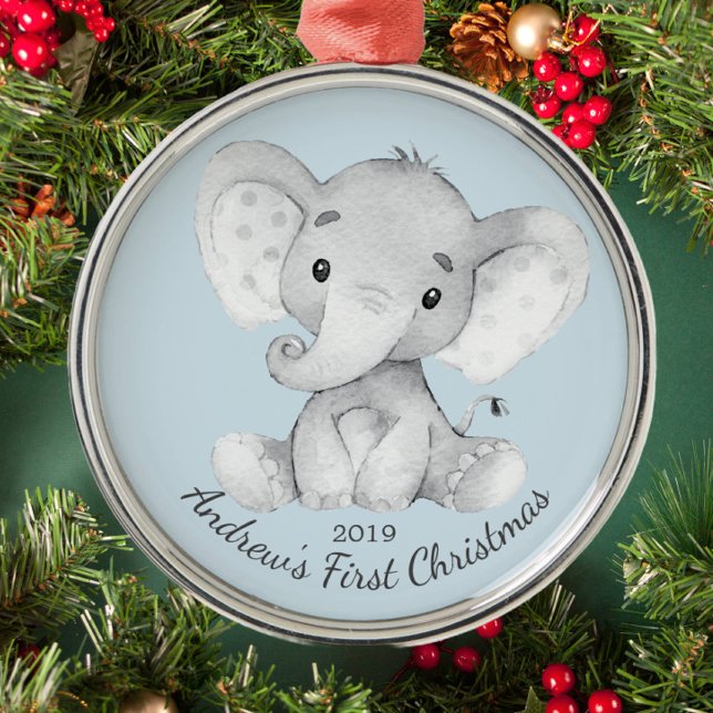 Cute Elephant Boys primer ornamento de Navidad (Subido por el creador)