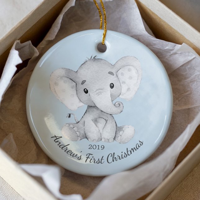 Cute Elephant Boys primer ornamento de Navidad (Subido por el creador)