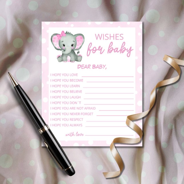 Cute Elephant: Deseos rosas para la tarjeta del be (Subido por el creador)