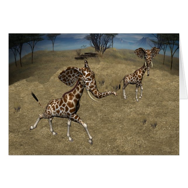 Cute Elephant Giraffes (Anverso (Horizontal))