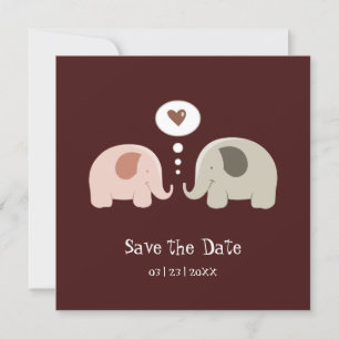 Cute Elephants - Invitación de Guarda la Fecha
